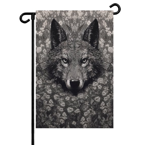 Fox in Garden Flag 12x18 Inch Flowers Field Double Sided Small Decorative Garden Flags for Outside, Outdoor Yard Porch Lawn Decoration