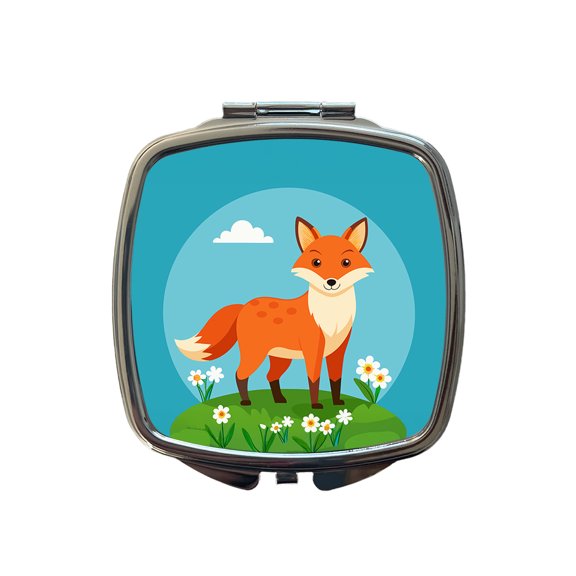 Fox in Meadow Travel Makeup Handbag Purse Small Pocket Compact Mirror