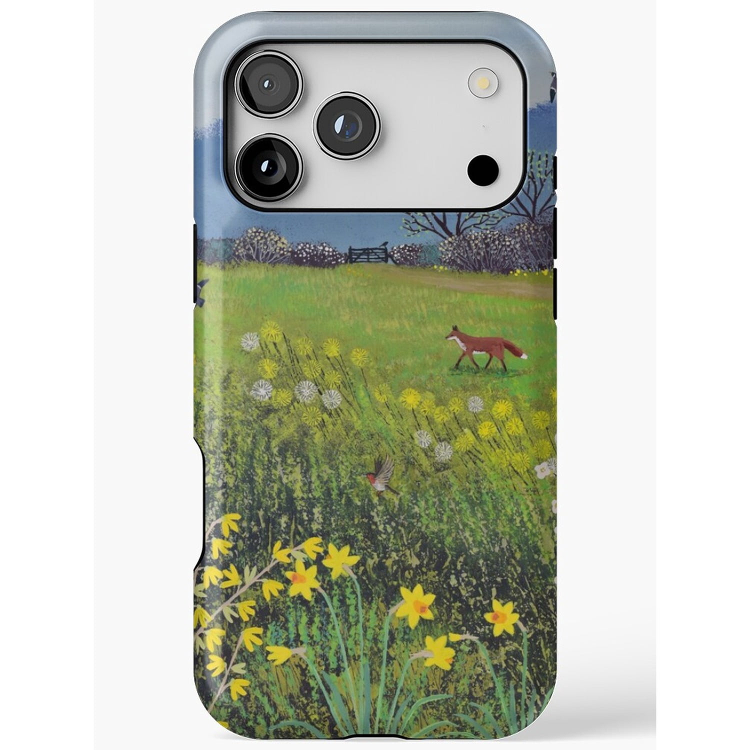 Fox Machine For Telephone Fox in Wildflower Meadow Landscape Tough Phone Case, Polycarbonate and ...