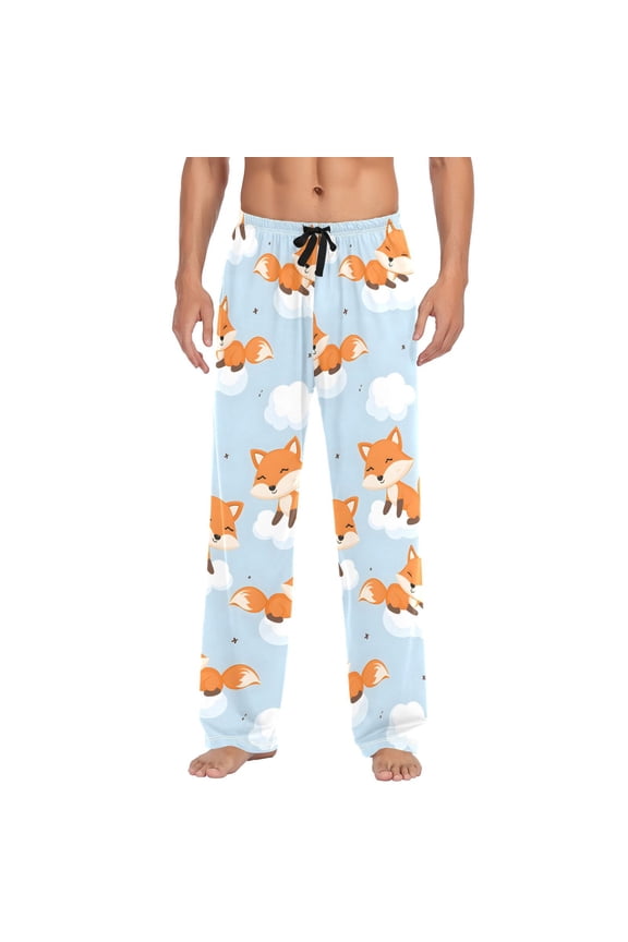 Fox on Cloud Men's Pajama Pants Cotton Long Sleepwear Lounge Pants XL