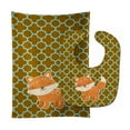 thumbnail image 1 of Fox on Quatrafoil Baby Bib and Burp Cloth, 1 of 1