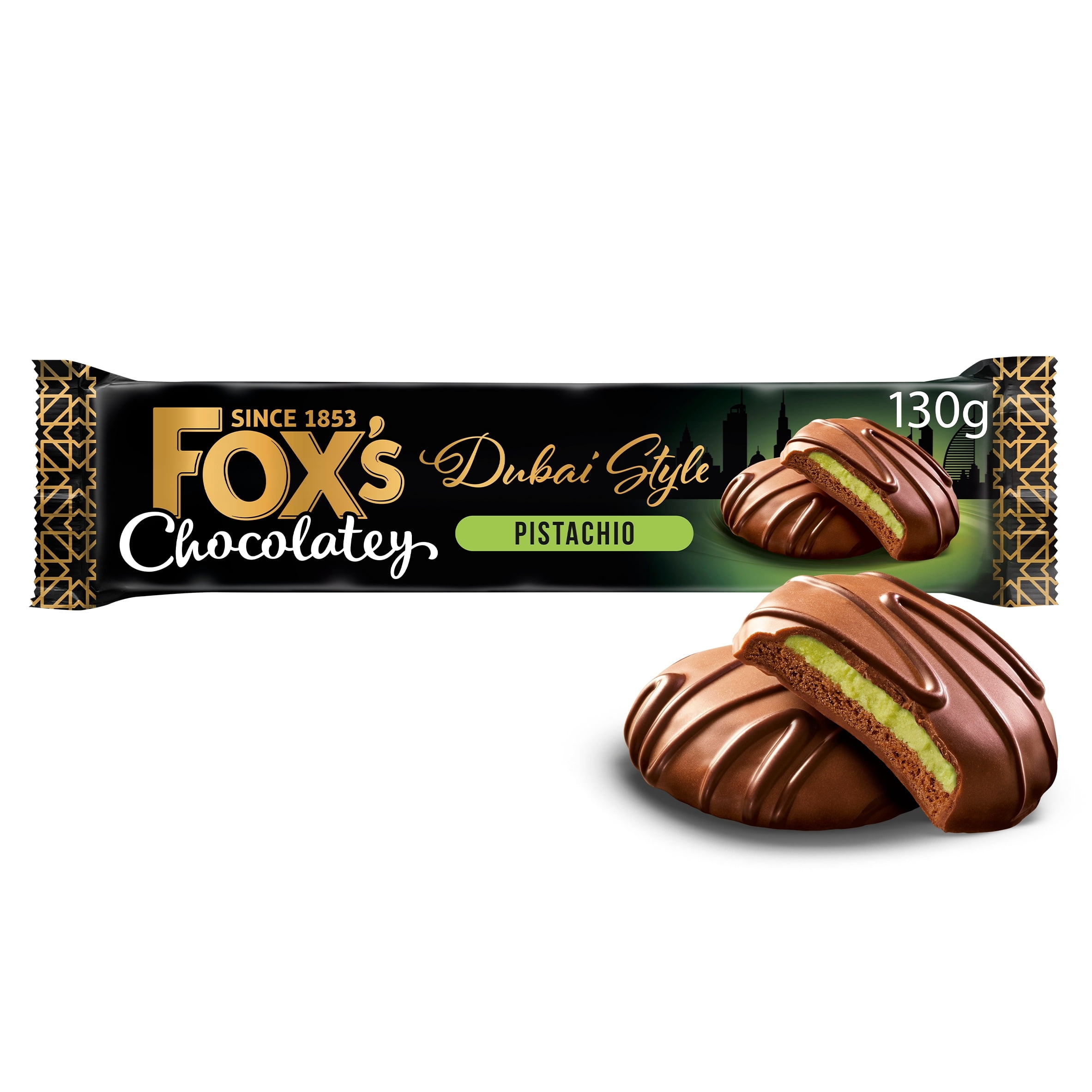 Fox's Chocolatey Dubai Style Pistachio 130g, Imported from Britain