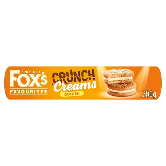 Fox's Favourites Crunch Creams Biscuits - Golden 200g, Imported from Britain