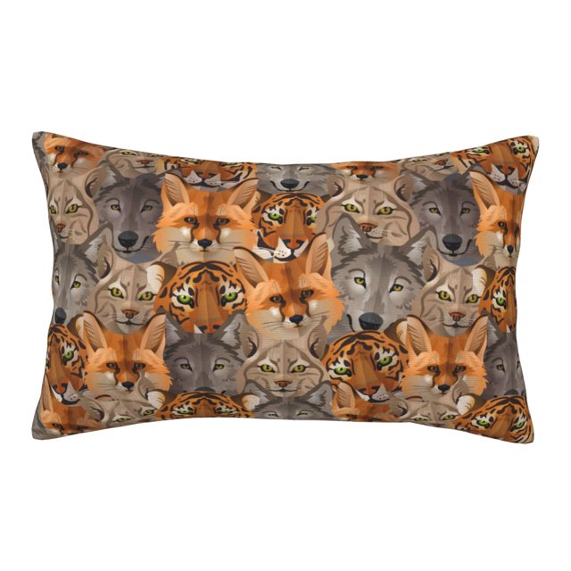 Fox tiger Pattern Toddler Pillowcases 14" x 20" Soft Microfiber Pillow Cases with Zipper