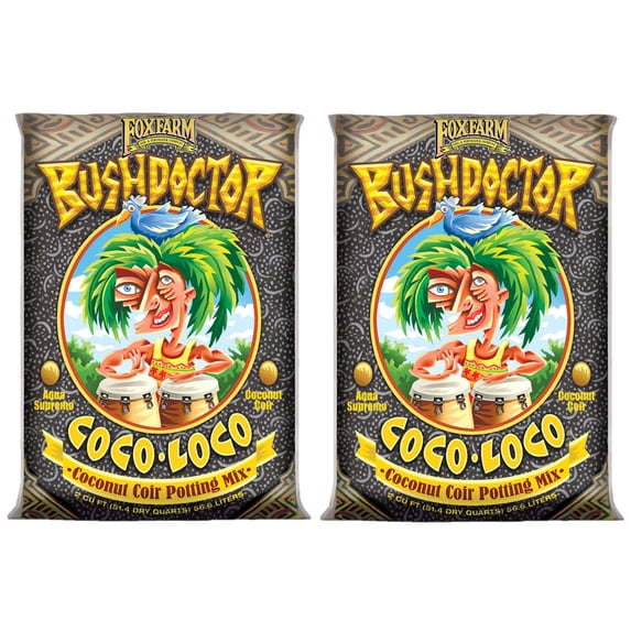 FoxFarm FX14100 Bush Doctor Coco Loco Plant Garden Indoor/Outdoor Potting Soil Mix for Plants, 2 Cubic Feet 2 Pack