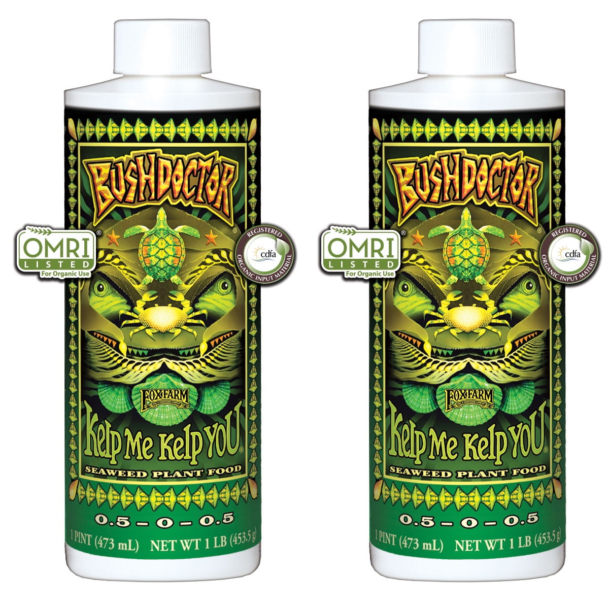 FoxFarm Bush Doctor Kelp Me Kelp You Liquid Seaweed Plant Fertilizer, 2 Pack