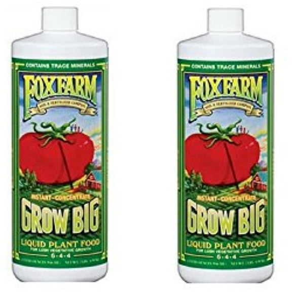 FoxFarm FX14006 1-Quart FoxFarm Grow Big Liquid Concentrate 6-4-4 (2 Pack)
