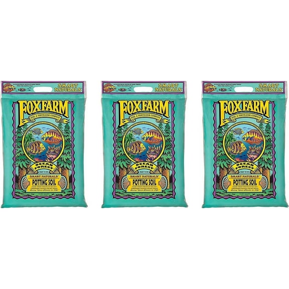 FoxFarm FX14053 Ocean Forest Potting Soil, 3 - 12 Quart Bags
