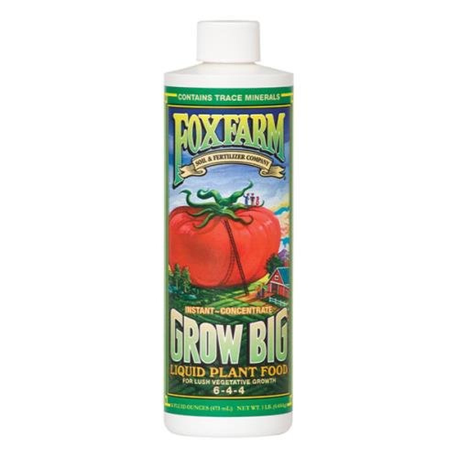 FoxFarm Grow Big Organic Liquid Plant Food Concentrate 1 pt.