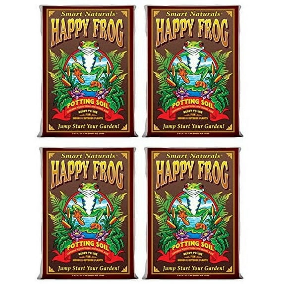 FoxFarm Happy Frog Potting Soil, 2cu ft (Pack of 4) - For Indoor/Outdoor Container Plants, Improves Root Efficiency, pH Adjusted for Optimal Nutrient Uptake - Contains Mycorrhizae and Humic Acids