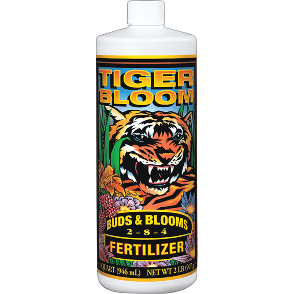 FoxFarm Tiger Bloom Liquid Plant Food - Pack of 4 Outdoor & Indoor Plant Use, Easy Application