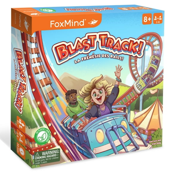 FoxMind: Blast Track - Tile Laying Board Game, Light Strategy Roller Coaster Building, Family Game Night, Kids & Adults Ages 8+, 2-6 Players, 30 Min
