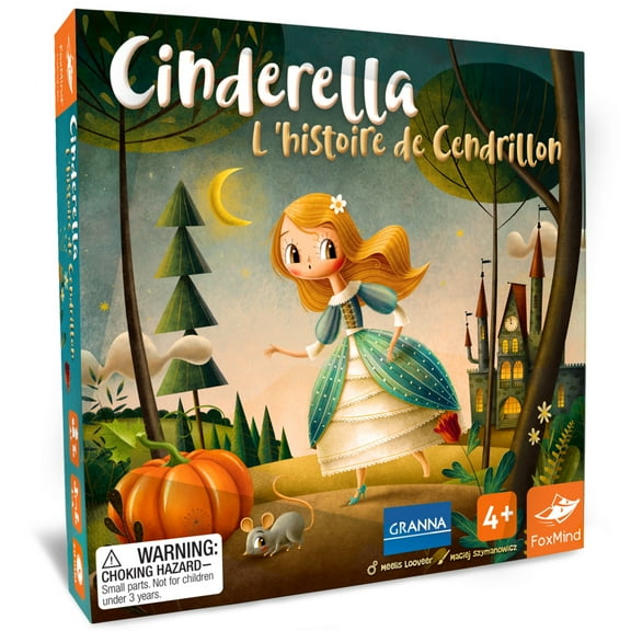 FoxMind Games Cinderella - Granna Fairytale Series, Kids Tile-Laying Boardgame, Help Cinderella Get Ready For The Great Ball Given By The Prince, 1-4 Players, 20 Mins, Toddler & Children Ages 4+