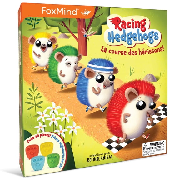 FoxMind Games - Racing Hedgehogs Logical Thinking Boardgame, Run Little Hedgehogs, Race to the Finish Line, Plan Your strategy or End Up At The Back of the Pack, Family Game, 3-5 Players, Kids 6+