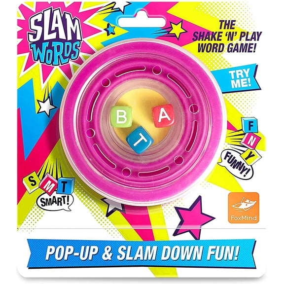 FoxMind, Slam Words, Shake-N-Play Vocabulary Word Travel Game, Fun Go-Anywhere Activity for Family and Friends