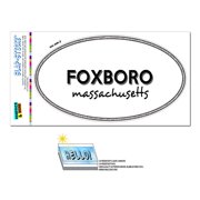 Foxboro, MA - Massachusetts - Black and White - City State - Oval Laminated Sticker