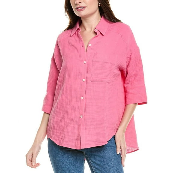 Foxcroft womens Joanna Gauze Shirt, 4, Pink