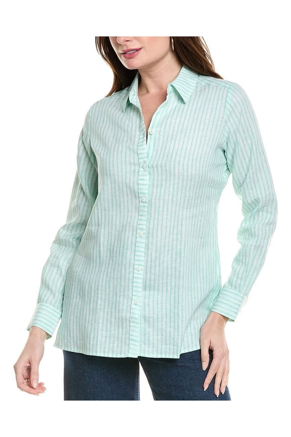 womens Jordan Linen Shirt, 4, Green