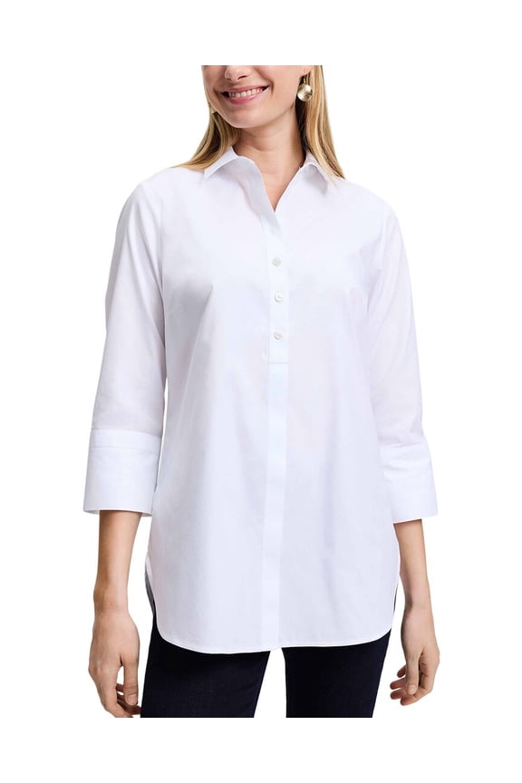 womens  Madison 3/4-Sleeve Tunic Shirt, 14, White