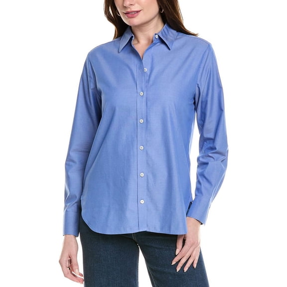 Foxcroft womens  Meghan Shirt, l, Blue