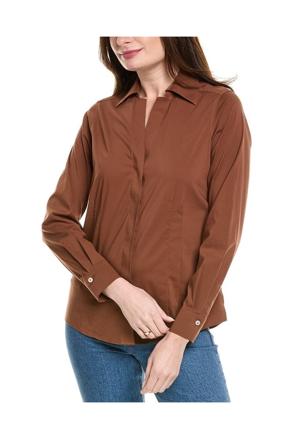 womens Taylor Stretch Shirt, 16, Brown