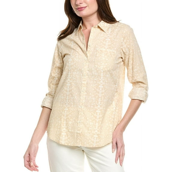 Foxcroft womens Zoey Shirt, 16, Beige