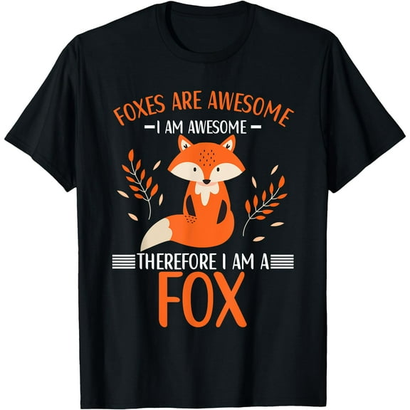 Foxes Are Awesome Fox Lovers Unisex T-Shirt for Men Women Kids,Black Color,Size YXS