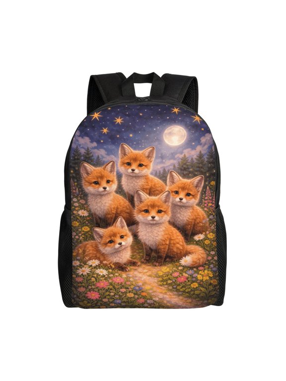 Foxes Backpack Full Front Print Travel Laptop Bag for Men and Women