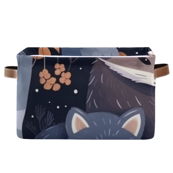 Foxes Cave Leaves Storage Bins Baskets With Handles Storage Box Clothes Organizer Organization Toys
