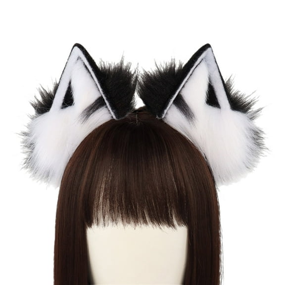 Foxes Ear Shape Hairband Music Festivals Animes Character Headbands Adult Plush Headpiece Carnivals Cosplay Tool Unisex