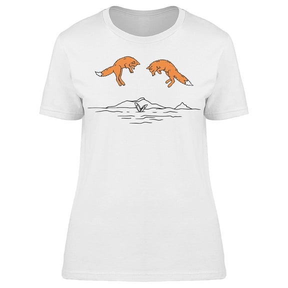 Foxes Hunting A Rabbit T-Shirt Women -Image by Shutterstock, Female Medium