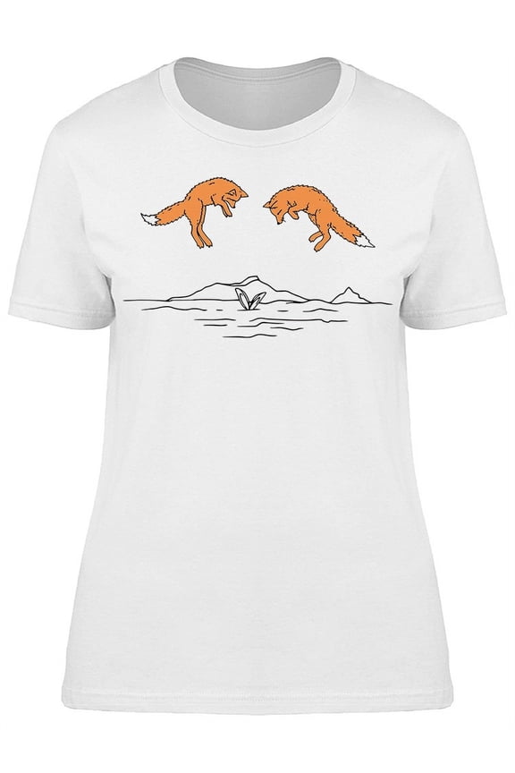 Foxes Hunting A Rabbit T-Shirt Women -Image by Shutterstock, Female x-Large