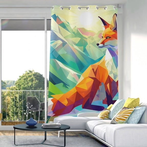 Foxes Moutains Sunlight Blackout Curtain Panels Drapes Privacy Assured with Light Filtering Curtains for Living room Bedroom Bathroom Window