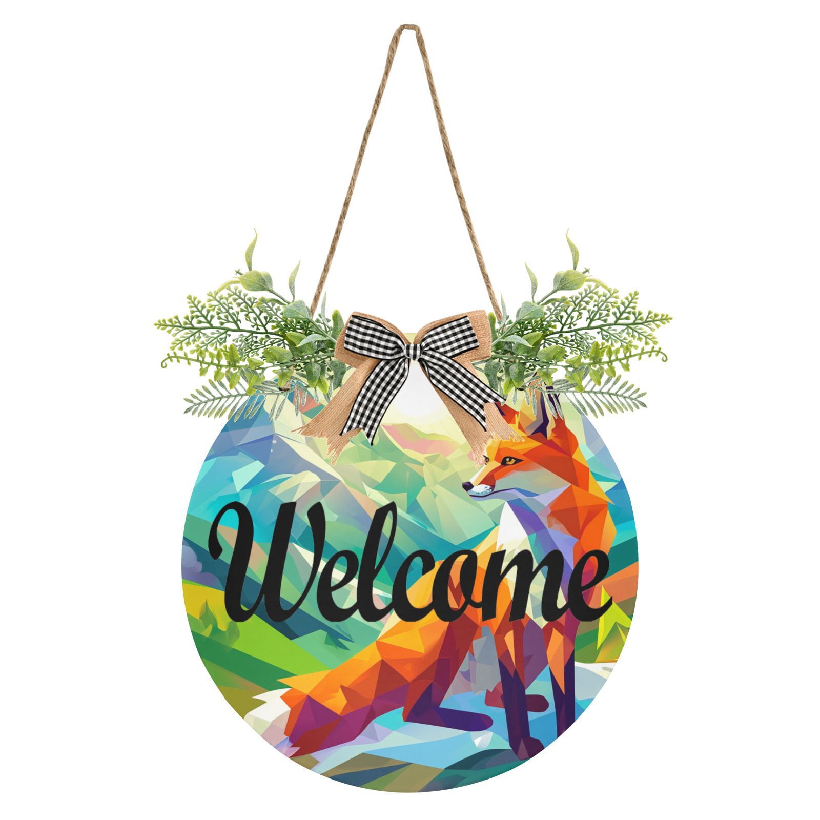 Foxes Moutains Sunlight Welcome Sign for Front Door Wreath Door Sign ...