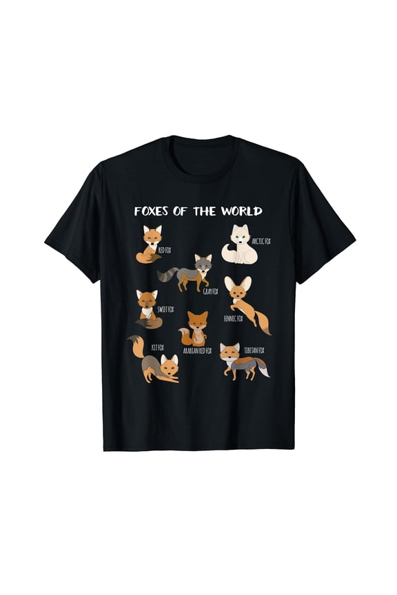 Foxes Of The World Funny Fox Animals Educational T Shirt