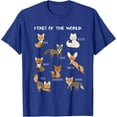 thumbnail image 1 of Foxes Of The World Funny Fox Animals Educational Unisex T-Shirt for Men Women Kids,Royal Blue Color,Size YXL, 1 of 5