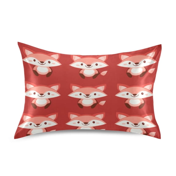 Foxes Pattern Pillowcase Standard Size Luxury Silky Soft Wrinkle Resistant Envelope Closure 20x26in