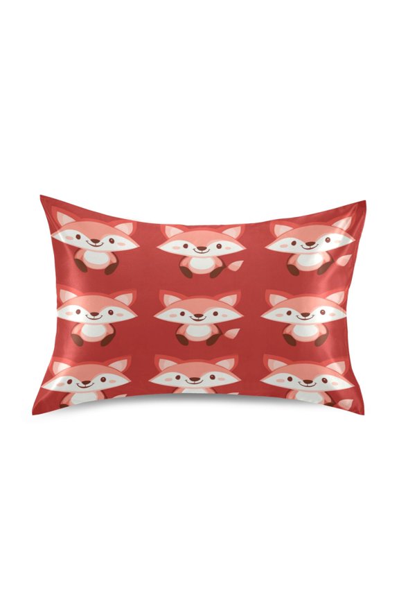 Foxes Pattern Pillowcase Standard Size Luxury Silky Soft Wrinkle Resistant Envelope Closure 20x26in