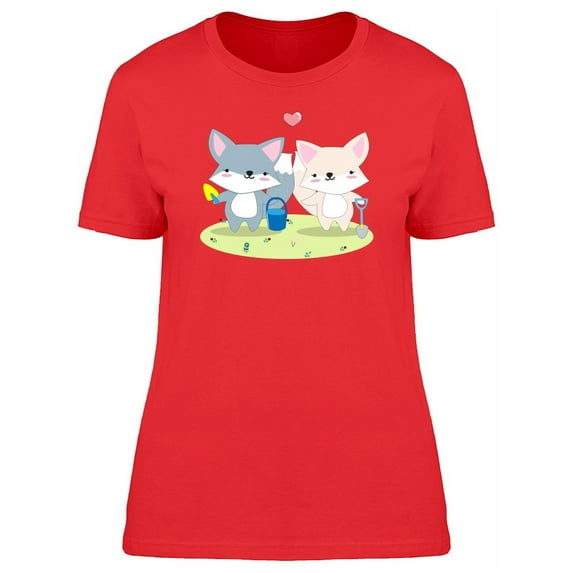 Foxes Playing With Dirt T-Shirt Women -Image by Shutterstock, Female Medium