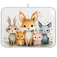 thumbnail image 1 of Foxes Rabbits Leaves Dish Drying Mat Dish Drainer Rack Mats Water Absorbent Non-Slip Easy Clean Heat Resistant for Kitchen Counter, 1 of 8