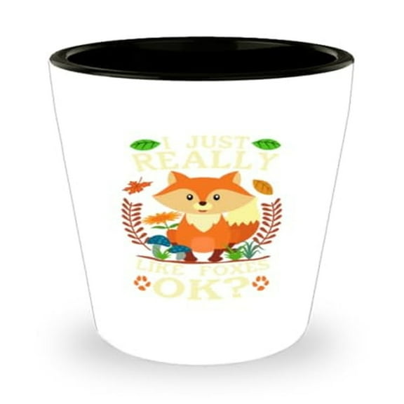 Foxes Shot Glass, I Just Really Like, Cute Vixen Gift, Mini Glassware, 1.5oz Cup