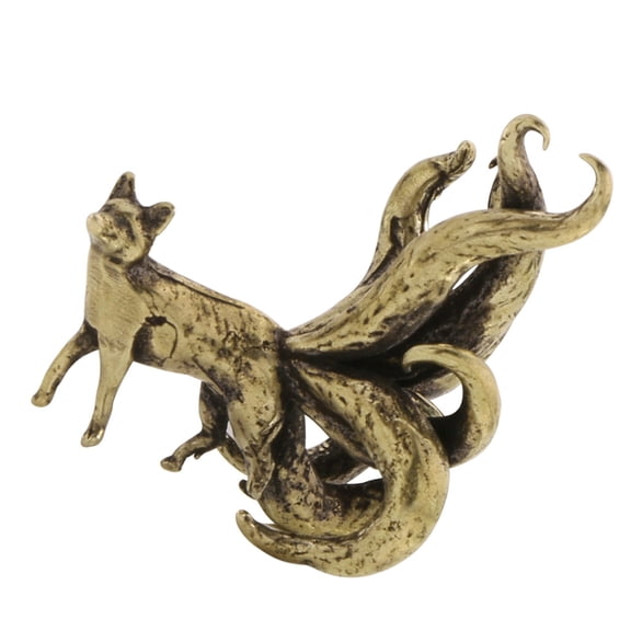 Foxes Statue Metal Figurines Sculptures Desktop Ornament Home Decors