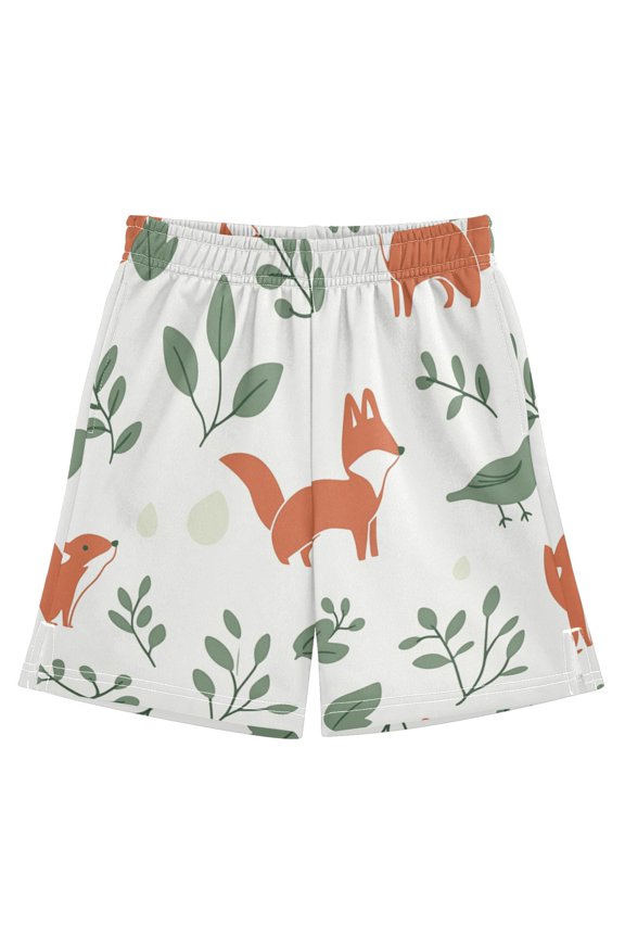 Foxes and Flora Athletic Shorts Breathable with Comfort Fit Drawstring Casual Sweatshorts Large