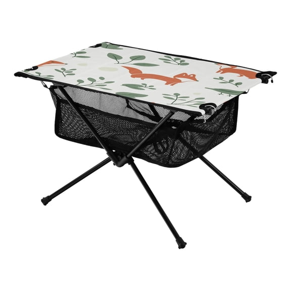 Foxes and Flora Galaxy Pine Tree Xmas Painting Christmas Kids Camping Tables Folding Table for Children 23.6x15.7in 600D Oxford Fabric 110lb Capacity