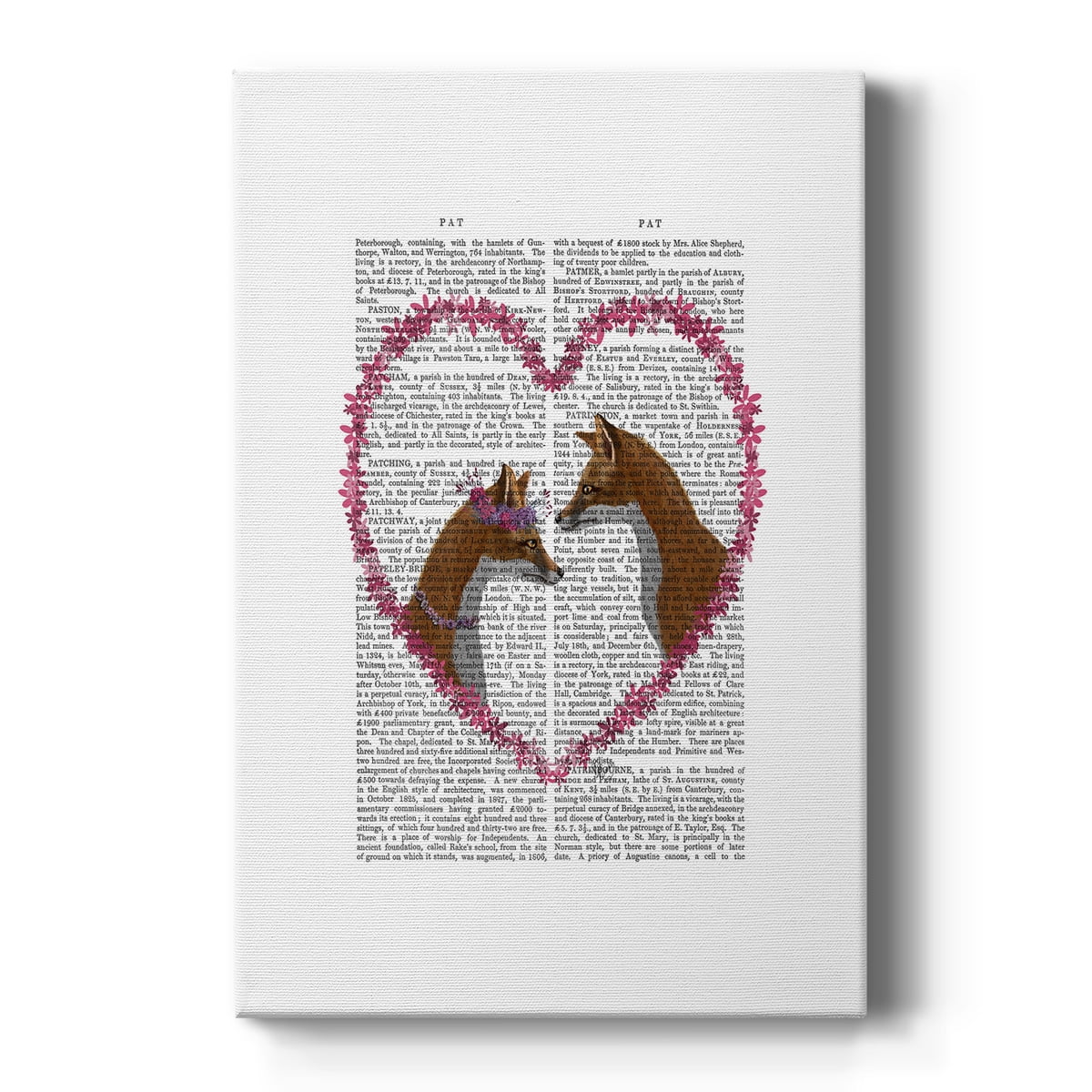 Foxes in Pink Heart Premium Gallery Wrapped Canvas - Ready to Hang