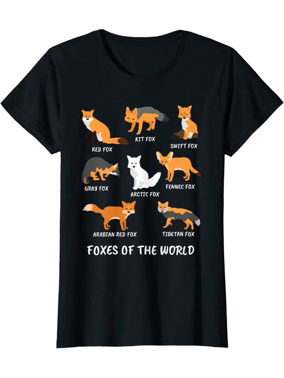Foxes of the World Fox Lover T-Shirt Women Tops