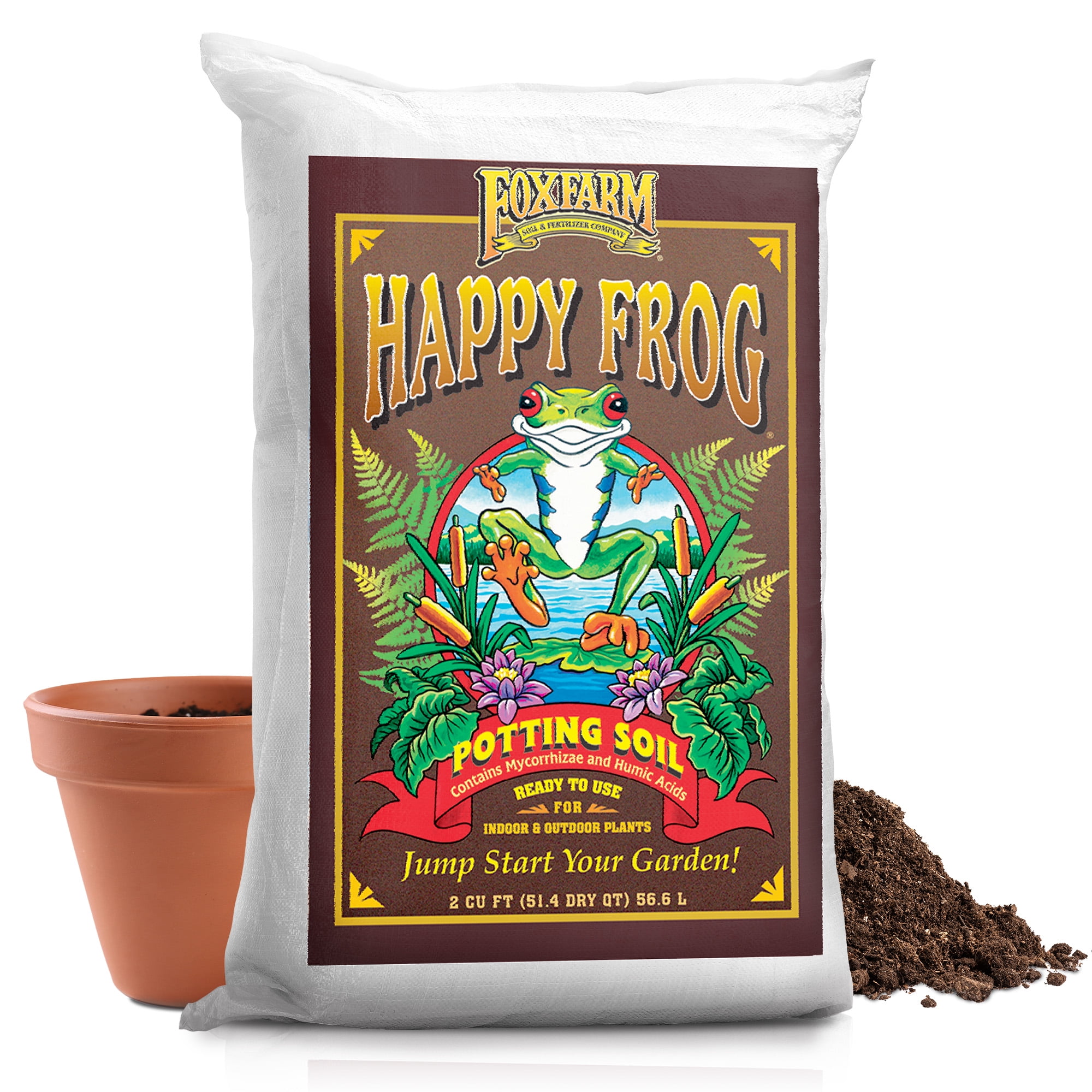 Foxfarm - Suelo de rana feliz con pH ajustado (4) y suelo de jardín (4) :  Patio, Césped y Jardín 