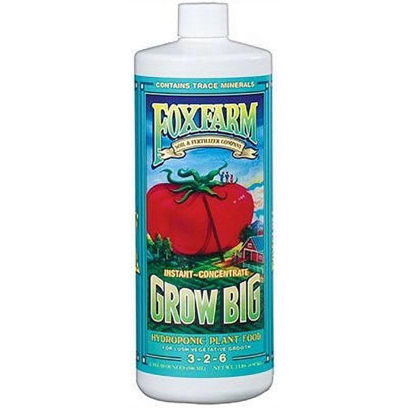 Foxfarm Grow Big Hydro Liquid Plant Food Concentrate, 1Qt. 1 Pack