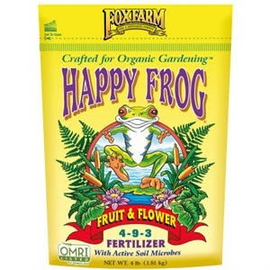 Foxfarm Happy Frog Fruit & Flower Fertilizer, 4-9-3 Formula, 4-Lbs. 1 Pack