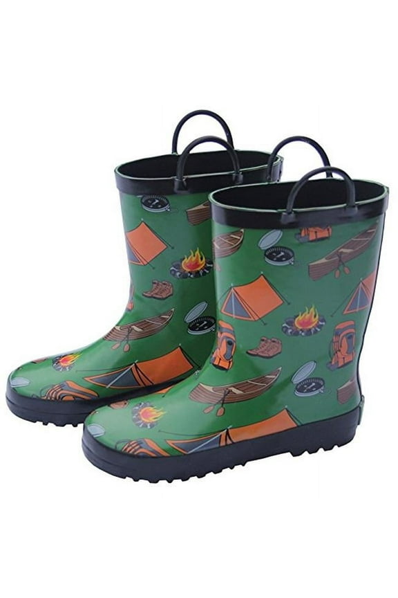 FOX-600-37-6 Childrens Green Camping Rain Boot, Size 6